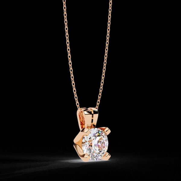 Elegant Solitaire Diamond Pendant Made In 18 / 14 / 10 KT Gold Embellished With Certified Lab Diamonds For The Anniversary And Wedding Gift