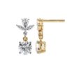 Luxury Leaf Drop Diamond Earrings Made In 18/14/10 KT Gold Studded With Certified Lab Diamonds For The Wedding And Anniversary Gift For Her