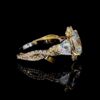 Luxury Oval Cut Diamond Cluster Iced Out Ring Made In 18/14/10 KT Gold Embellished With Shinny Moissanite Diamonds For The Anniversary Gift