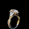 Luxury Oval Cut Diamond Cluster Iced Out Ring Made In 18/14/10 KT Gold Embellished With Shinny Moissanite Diamonds For The Anniversary Gift