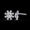 Round Diamond Sunburst Stud Earrings Made In 18 / 14 / 10 KT Gold Studded With Certified Lab Diamonds For The Anniversary Gift For Her