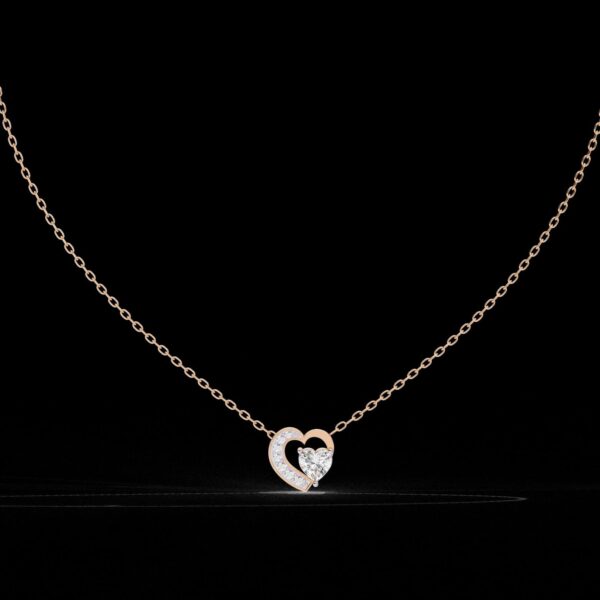 Elegant Heart Diamond Pendant Made In 18 / 14 / 10 KT Gold Embellished With Certified Lab Diamonds For Anniversary And Birthday Gift