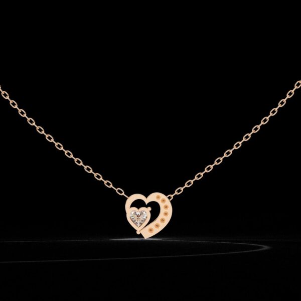Elegant Heart Diamond Pendant Made In 18 / 14 / 10 KT Gold Embellished With Certified Lab Diamonds For Anniversary And Birthday Gift