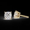 Classic Cushion Cut Stud Earrings Made In 18 / 14 / 10 KT Gold Embellished With Certified Lab Diamonds For Anniversary And Birthday Gift