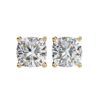 Classic Cushion Cut Stud Earrings Made In 18 / 14 / 10 KT Gold Embellished With Certified Lab Diamonds For Anniversary And Birthday Gift