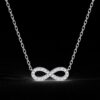 Timeless Infinity Diamond Pendant Made In 18 / 14 / 10 KT Gold Embellished With Certified Lab Diamonds For The Anniversary And Wedding Gift