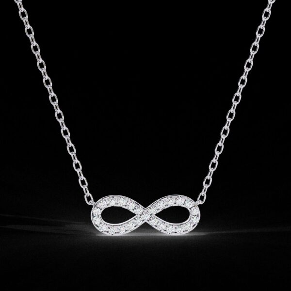 Timeless Infinity Diamond Pendant Made In 18 / 14 / 10 KT Gold Embellished With Certified Lab Diamonds For The Anniversary And Wedding Gift