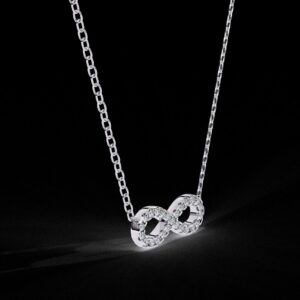 Timeless Infinity Diamond Pendant Made In 18 / 14 / 10 KT Gold Embellished With Certified Lab Diamonds For The Anniversary And Wedding Gift