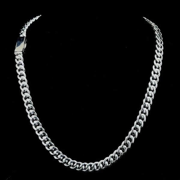 Iced Out Baguette 8 MM Cuban Link Chain Made In 925 Sterling Silver Studded With Shinny Moissanite Diamonds For The And Birthday Gift