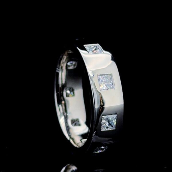 Iced Out Princess Diamond Unisex Ring Made In 18/14/10 KT Gold Studded With Certified Lab Diamonds For Wedding And Anniversary Gift For Her