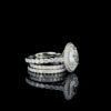 Luxury Oval Halo Engagement Ring Set Made In 18/14/10 KT Gold Studded With Shinny Moissanite Diamonds For The Wedding And Anniversary Gift