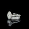 Luxury Oval Halo Engagement Ring Set Made In 18/14/10 KT Gold Studded With Shinny Moissanite Diamonds For The Wedding And Anniversary Gift
