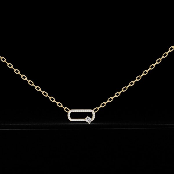Elegant Diamond-Studded Carabiner Pendant Made In 18/14/10 KT Gold Studded With Certified Lab Diamonds For The Anniversary And Wedding Gift