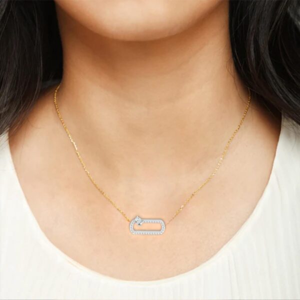 Elegant Diamond-Studded Carabiner Pendant Made In 18/14/10 KT Gold Studded With Certified Lab Diamonds For The Anniversary And Wedding Gift