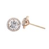 Halo Stud Earrings with Round Diamond Made In 18 / 14 / 10 KT Gold Embellished With Certified Lab Diamonds For The Anniversary Gift For Her