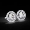 Halo Stud Earrings with Round Diamond Made In 18 / 14 / 10 KT Gold Embellished With Certified Lab Diamonds For The Anniversary Gift For Her