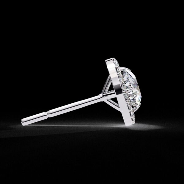 Halo Stud Earrings with Round Diamond Made In 18 / 14 / 10 KT Gold Embellished With Certified Lab Diamonds For The Anniversary Gift For Her