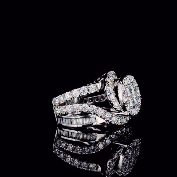 Iced Out Multi Shape Unisex Diamond Ring Made In 18 / 14 / 10 KT Gold Embellished With Shinny Moissanite Diamonds For The Birthday Gift