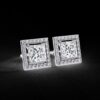 Princess Cut Diamond Stud Earrings Made In 18 / 14 / 10 KT Gold Embellished With Certified Lab Diamonds For Anniversary And Birthday Gift