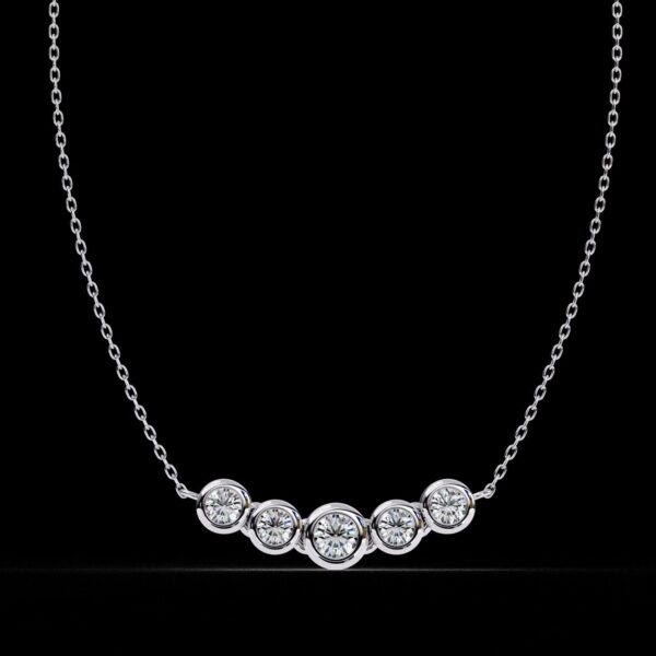 Elegant Gold Diamond Bezel Pendant Made In 18 / 14 / 10 KT Gold Embellished With Certified Lab Diamonds For The Wedding And Anniversary Gift