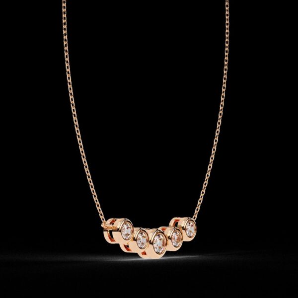 Elegant Gold Diamond Bezel Pendant Made In 18 / 14 / 10 KT Gold Embellished With Certified Lab Diamonds For The Wedding And Anniversary Gift