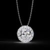Elegant Oval-Cut Halo Diamond Pendant Made In 18 / 14 / 10 KT Gold Embellished With Certified Lab Diamonds For Anniversary And Birthday Gift