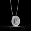 Elegant Oval-Cut Halo Diamond Pendant Made In 18 / 14 / 10 KT Gold Embellished With Certified Lab Diamonds For Anniversary And Birthday Gift