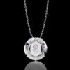 Elegant Oval-Cut Halo Diamond Pendant Made In 18 / 14 / 10 KT Gold Embellished With Certified Lab Diamonds For Anniversary And Birthday Gift