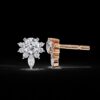 Brilliant Round & Marquise Floral Stud Earrings Made In 18 / 14 / 10 KT Gold Embellished With Certified Lab Diamonds For The Wedding Gift
