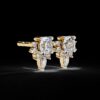 Brilliant Round & Marquise Floral Stud Earrings Made In 18 / 14 / 10 KT Gold Embellished With Certified Lab Diamonds For The Wedding Gift