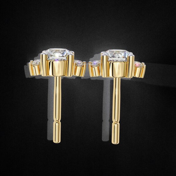 Brilliant Round & Marquise Floral Stud Earrings Made In 18 / 14 / 10 KT Gold Embellished With Certified Lab Diamonds For The Wedding Gift