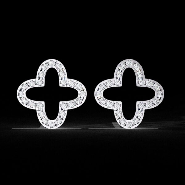 Elegant Clover Shaped Diamond Pendant Made In 18 / 14 / 10 KT Gold Embellished With Certified Lab Diamonds For Anniversary And Birthday Gift