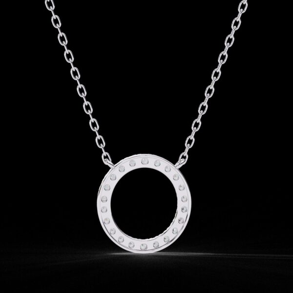 Round Diamond Circle Style Pendant Made In 18 / 14 / 10 KT Gold Embellished With Certified Lab Diamonds For The Anniversary And Wedding Gift