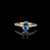 Elegant Oval Blue Aqua & Diamond Ring Made In 18/14/10 KT Gold Studded With Shinny Moissanite Diamonds For The Wedding And Anniversary Gift