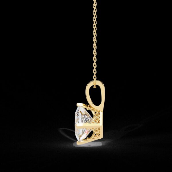 Princess Cut Diamond Pendant Made In 18 / 14 / 10 KT Gold Embellished With Certified Lab Diamonds For The Anniversary And Birthday Gift