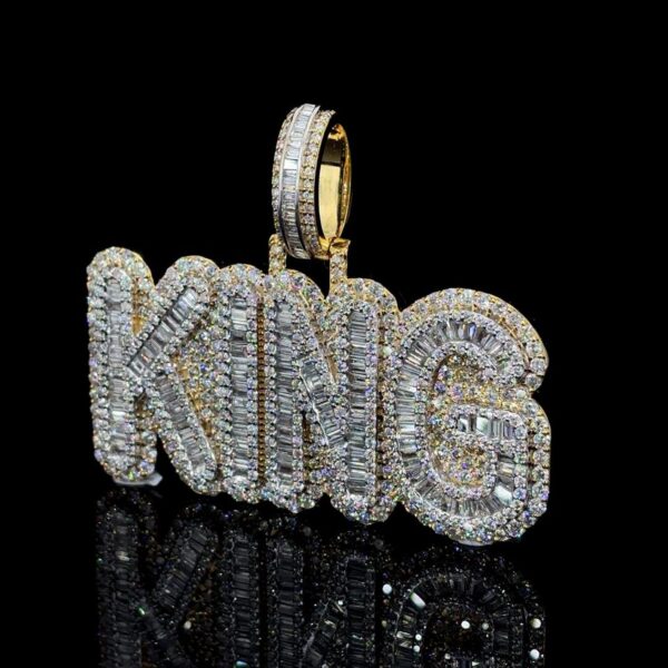 Iced Out 1.15 Inch Long & 2.25 Inch Width Customized Pendant Made In 925 Silver Studded With VVS Moissanite Diamonds For The Birthday Gift