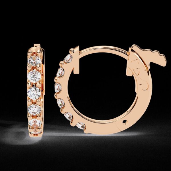 Sparkling Round Diamond Hoop Earring Made In 18 / 14 / 10 KT Gold Embellished With Certified Lab Diamonds For The Anniversary Gift For Her