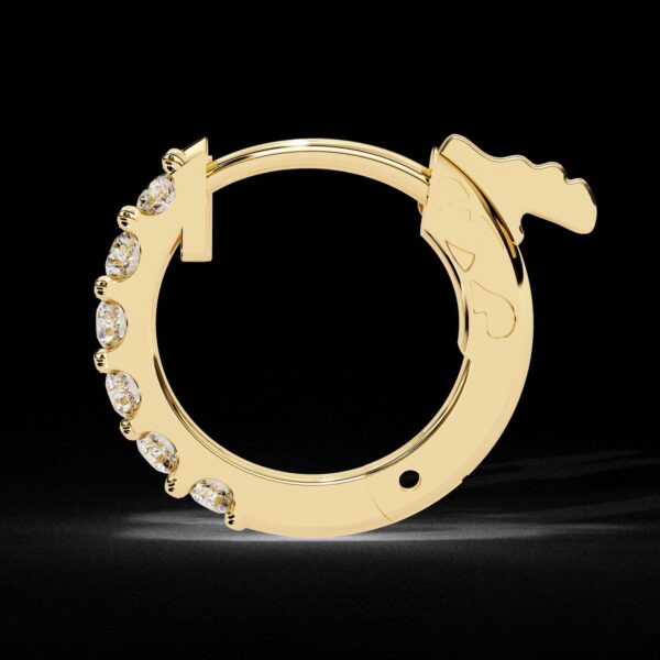 Sparkling Round Diamond Hoop Earring Made In 18 / 14 / 10 KT Gold Embellished With Certified Lab Diamonds For The Anniversary Gift For Her