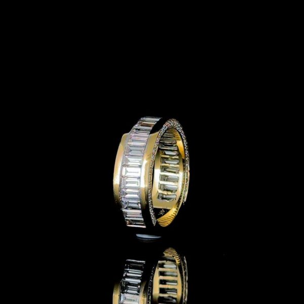 Eternity Emerald Diamond Ring Made In 18 / 14 / 10 KT Gold Embellished With Shinny Moissanite Diamonds For The Wedding And Anniversary Gift