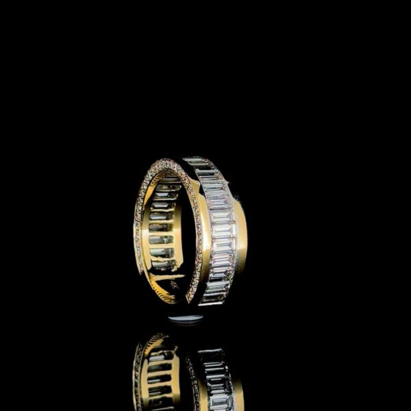 Eternity Emerald Diamond Ring Made In 18 / 14 / 10 KT Gold Embellished With Shinny Moissanite Diamonds For The Wedding And Anniversary Gift