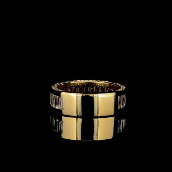 Eternity Emerald Diamond Ring Made In 18 / 14 / 10 KT Gold Embellished With Shinny Moissanite Diamonds For The Wedding And Anniversary Gift