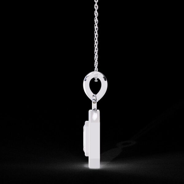 Emerald Cut Halo Diamond Pendant Made In 18 / 14 / 10 KT Gold Embellished With Certified Lab Diamonds For The Anniversary And Birthday Gift