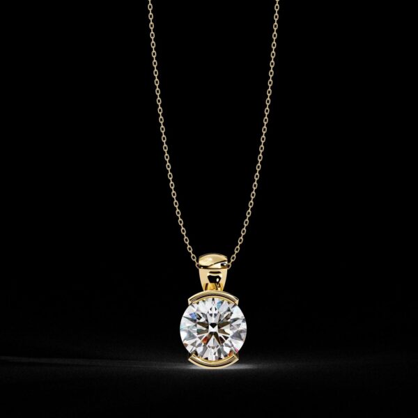 Brilliant Round Cut Solitaire Pendant Made In 18/14/10 KT Gold Embellished With Certified Lab Diamonds For The Wedding And Anniversary Gift