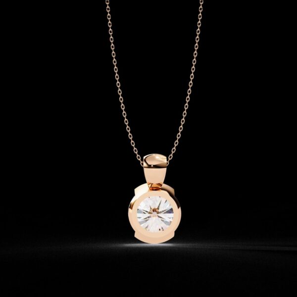 Brilliant Round Cut Solitaire Pendant Made In 18/14/10 KT Gold Embellished With Certified Lab Diamonds For The Wedding And Anniversary Gift