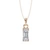 Elegant Emerald Diamond Pendant Bar Design Made In 18/14/10 KT Gold Studded With Certified Lab Diamond For The Anniversary And Birthday Gift