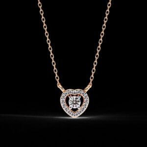 Heart-Shaped Round Diamond Pendant Made In 18/14/10 KT Gold Embellished With Certified Lab Diamonds For The Wedding And Anniversary Gift