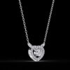 Heart-Shaped Round Diamond Pendant Made In 18/14/10 KT Gold Embellished With Certified Lab Diamonds For The Wedding And Anniversary Gift