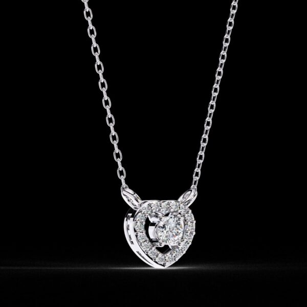 Heart-Shaped Round Diamond Pendant Made In 18/14/10 KT Gold Embellished With Certified Lab Diamonds For The Wedding And Anniversary Gift