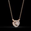 Heart-Shaped Round Diamond Pendant Made In 18/14/10 KT Gold Embellished With Certified Lab Diamonds For The Wedding And Anniversary Gift