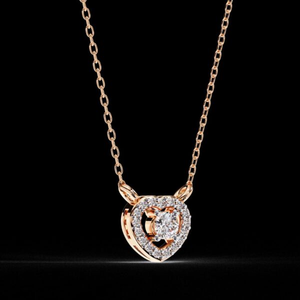 Heart-Shaped Round Diamond Pendant Made In 18/14/10 KT Gold Embellished With Certified Lab Diamonds For The Wedding And Anniversary Gift